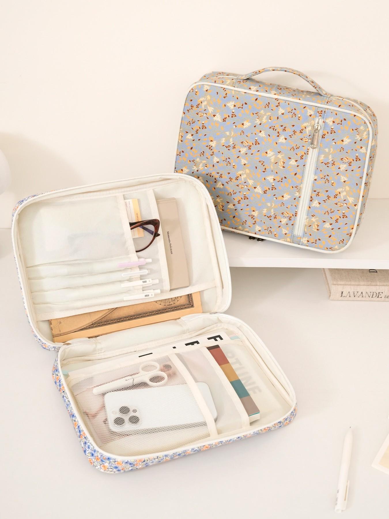 1pc Large Size Women's Bible Cover, Quilted Cute Bow Pattern Bible Case, Spacious Portable Dust-Proof Book Sleeve, Floral Pattern Bible Storage Bag, With Quilted Handle, Zipper Pocket, Essential For Bible Study, Teacher's Day Gift, Back To School Gift, Cu