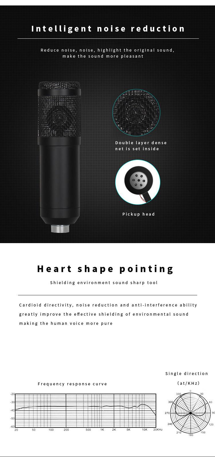 Cross border BM800 condenser microphone, anchor computer live recording, karaoke, e-sports voice microphone