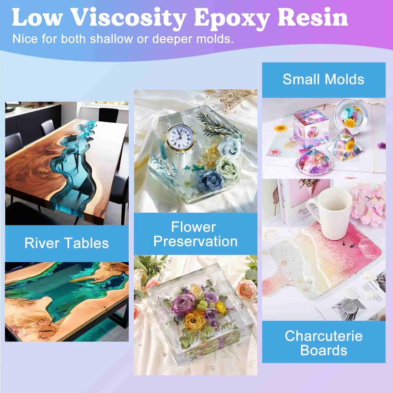 1.5 Gallon Deep Pour Epoxy Resin, 2 to 4 Inch Depth Crystal Clear Resin for Flower Preservation,Bubble Free & Low Viscosity Casting Resin for River Table,Resin Art,Crafts - LET'S RESIN