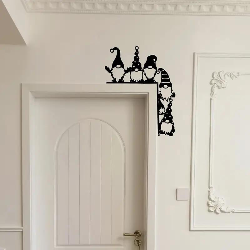 Classic Iron Santa Door Corner Decoration, Decorative Ornament, Home Decor Ornament, Doorframe Ornament, Easy to Install, No Power Needed, Perfect for Christmas & Thanksgiving Decorations
