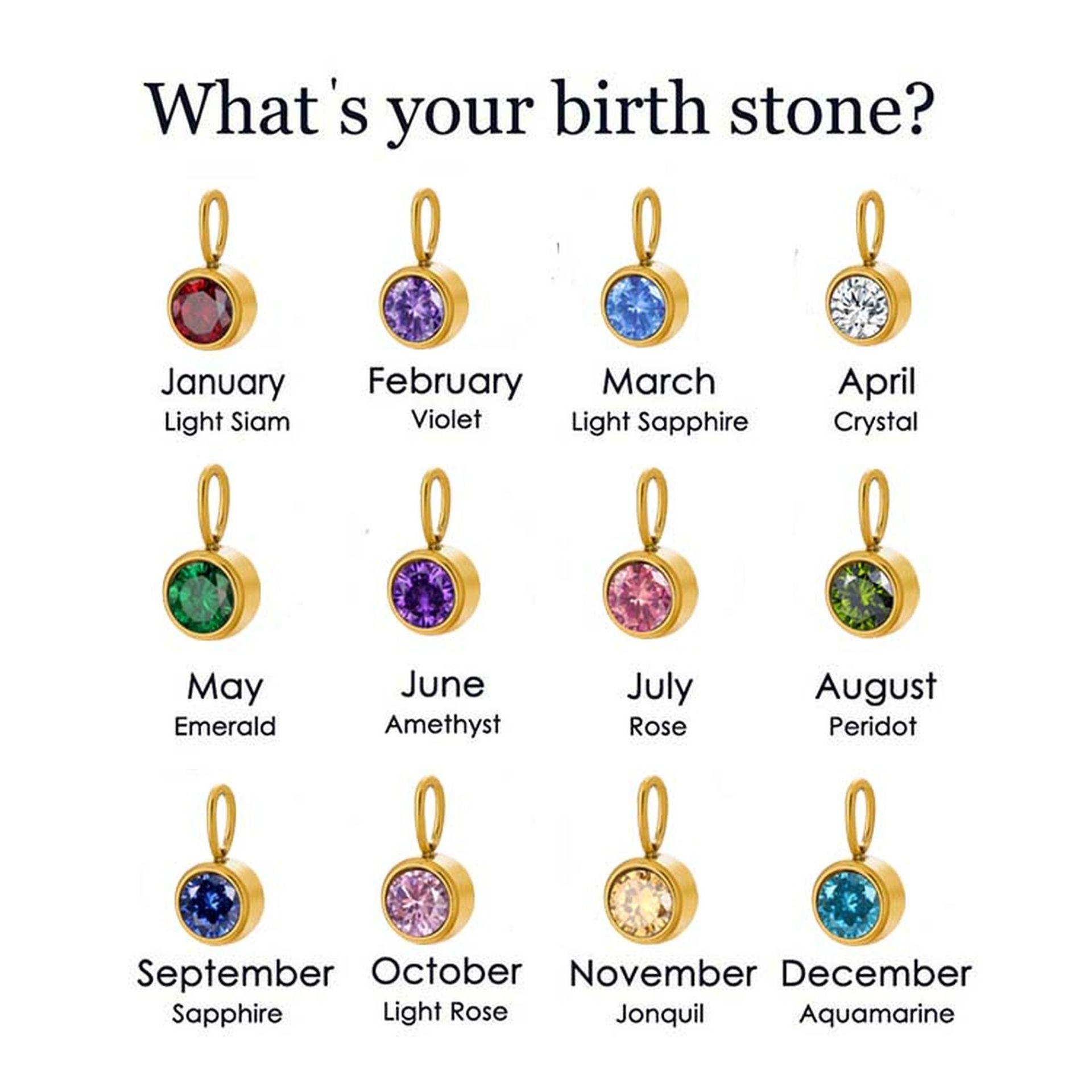 [LeBijouLab][A to H] Golden Initial Letter Birthstone Necklace For Women, Golden Stainless Steel Initial Letter Necklaces, Christmas Gifts, Birthday Gift for Her, Valentine's gift for 2025