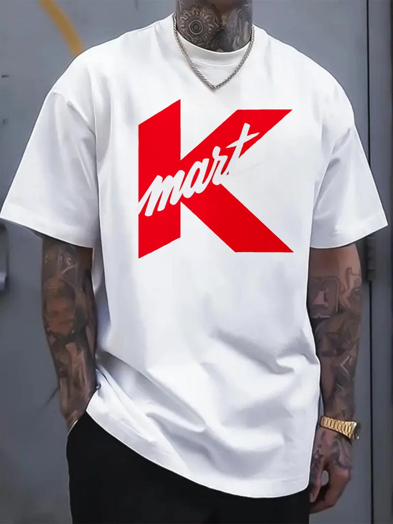 Men's T-shirt, Kmart letter print trendy short sleeve, casual street style outfit