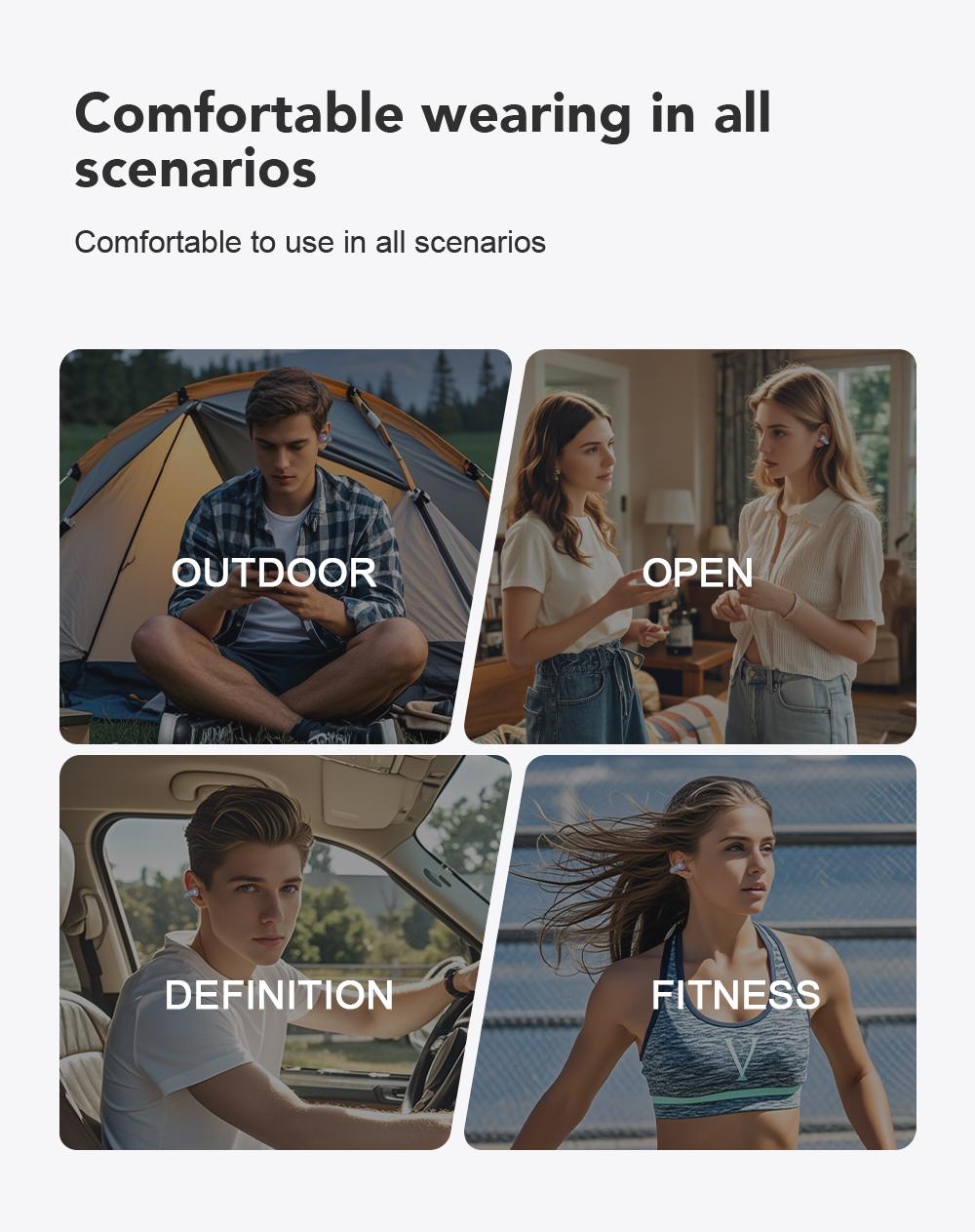 ERAZER XF28 Translation Wireless Earbuds, Clip-On Ear Headphones, Supports Real-Time Translation in 134 Languages With APP, Bluetooth 6.0 Earphones, Audio Wireless Earbuds for Music & Phone Calls,Waterproof Sports Electronic Headphones with Long Endurance