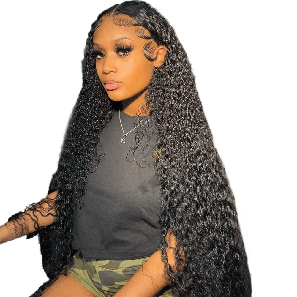 TikTokShopBlackFriday Bling Hair Deep Wave HD Transparent 13x4 Lace Front Human Hair Wig 13x6 Lace Frontal Wigs Brazilian For Black Women 180% Density Natural Color #dealsforyoudays