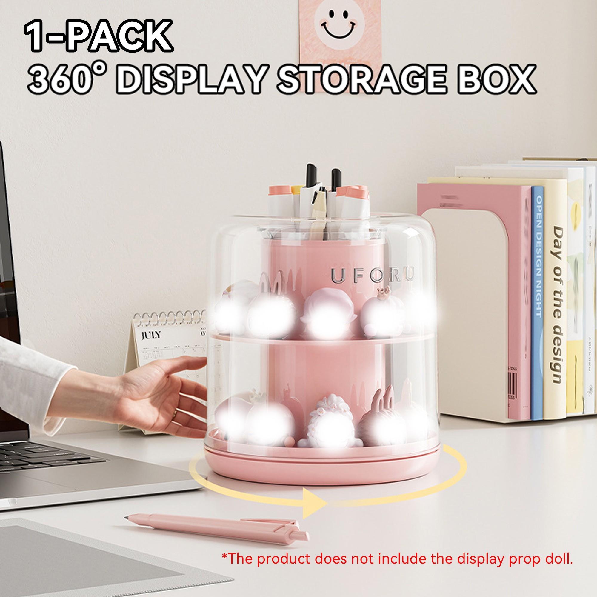 Popbean Rotating Storage Display Box, Rotating Pen Holder, Ideal for Mini Figurines/popbean, Compact and Organized Design