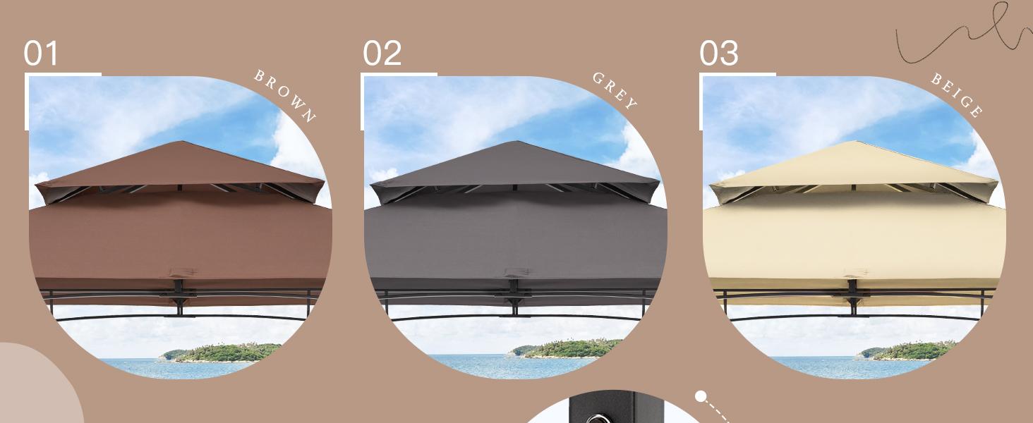 YODOLLA 8' x 5' Grill Gazebo, Grill Canopy for Outdoor Grill, 2- Tier BBQ Gazebo Shelter for Patio, Backyard and More