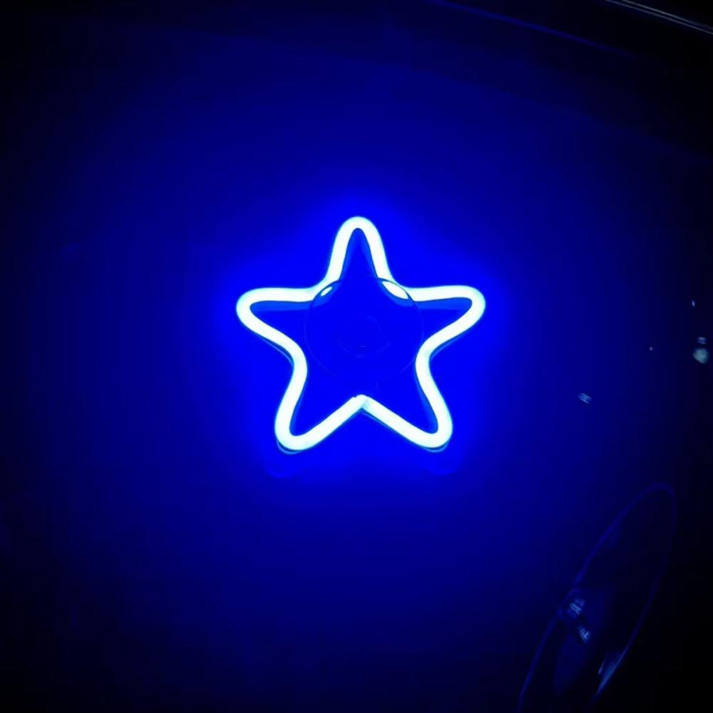 Universal LED Car Window Lights Auto Interior Decoration Atmosphere Lamps Love/Star/Lightning Neon Lights with Remote Control Led Ambient Light