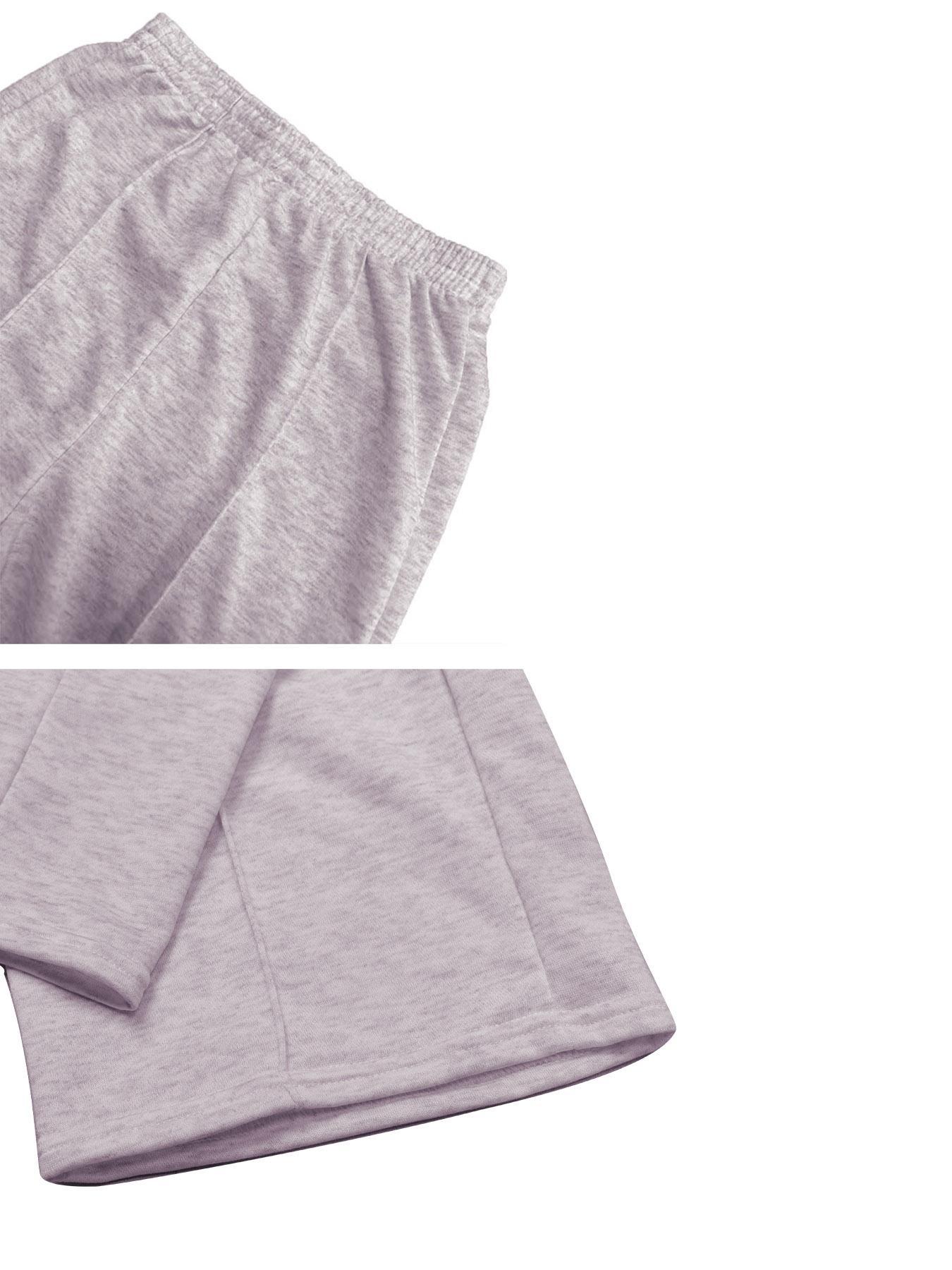 Women's Solid Color Top-Stitching Elastic Waist Sweatpants - Loose Fit Bottoms, Breathable Athleisure Style Bottoms, Female Everyday Activewear for Daily Outdoor & All-Season Use