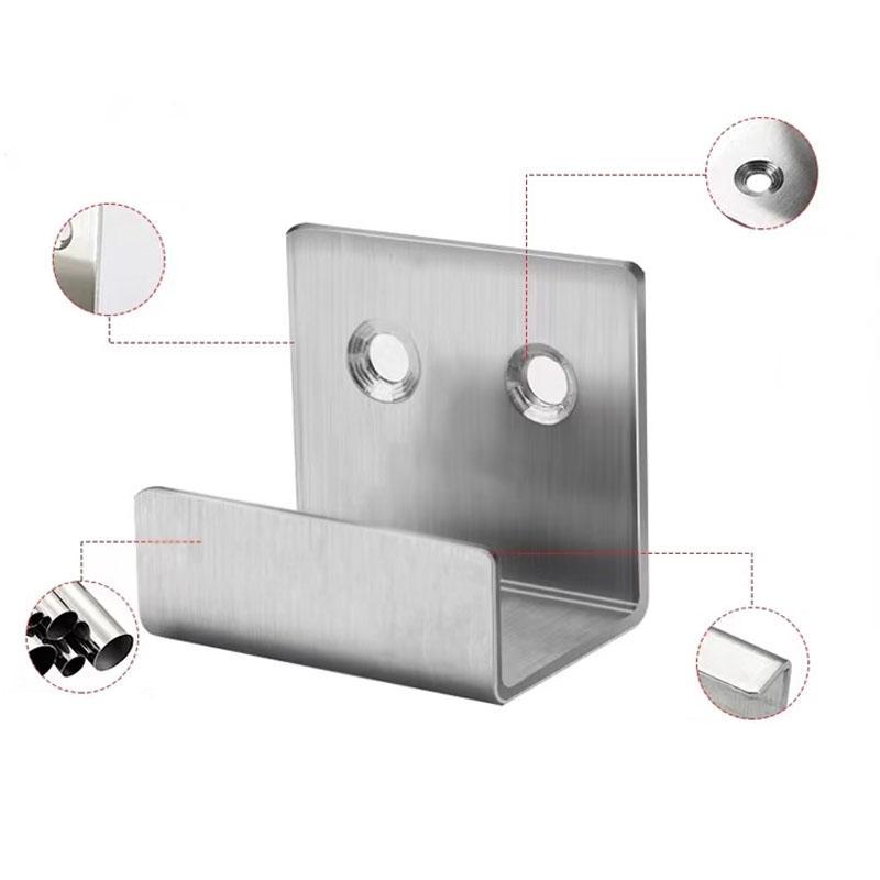 Stainless Steel Picture Frame Hanging Stand, Wall Mount Bracket, Metal U-Shaped Hook, Ideal for Tile Walls, Corner Storage Display Rack