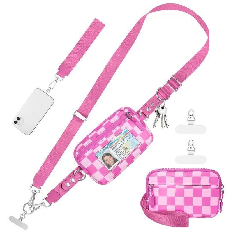 The grid-patterned, adjustable window-style wallet/phone strap features modular design for ease of use. It's an ideal gift, perfect for card exchanges, Adjustable Phone Lanyard, Mobile Phone Lanyard, Phone Accessories