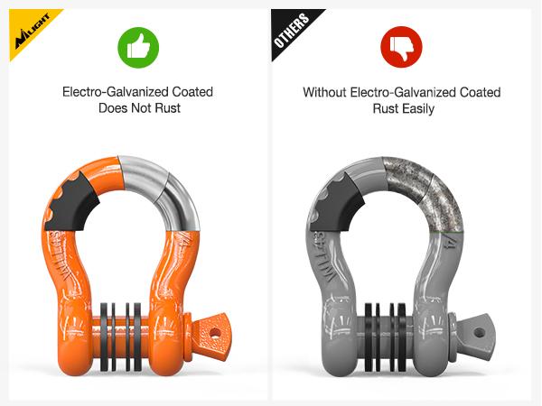 Nilight 2 Pack 3/4" D-Ring Shackle 4.75 Ton (9500 Lbs) Capacity with 7/8" Pin Heavy Duty Off Road Recovery Shackle with Isolators & Washer Kit for Jeep Truck Vehicle, Orange Parts Hardware Vibration Dampening Tow Strap Hooks  dealsforyoudays