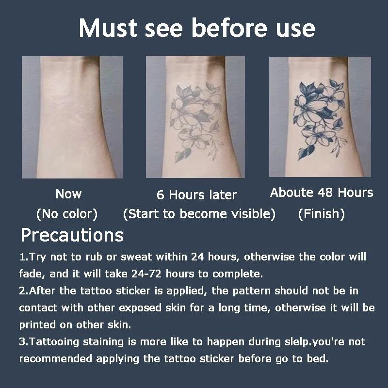 Demon Wings  Waterproof Tattoo Sticker Herbal Juice Semi-permanent Dark Neck Chest Fake Tattoo Art Lasting for Men Women