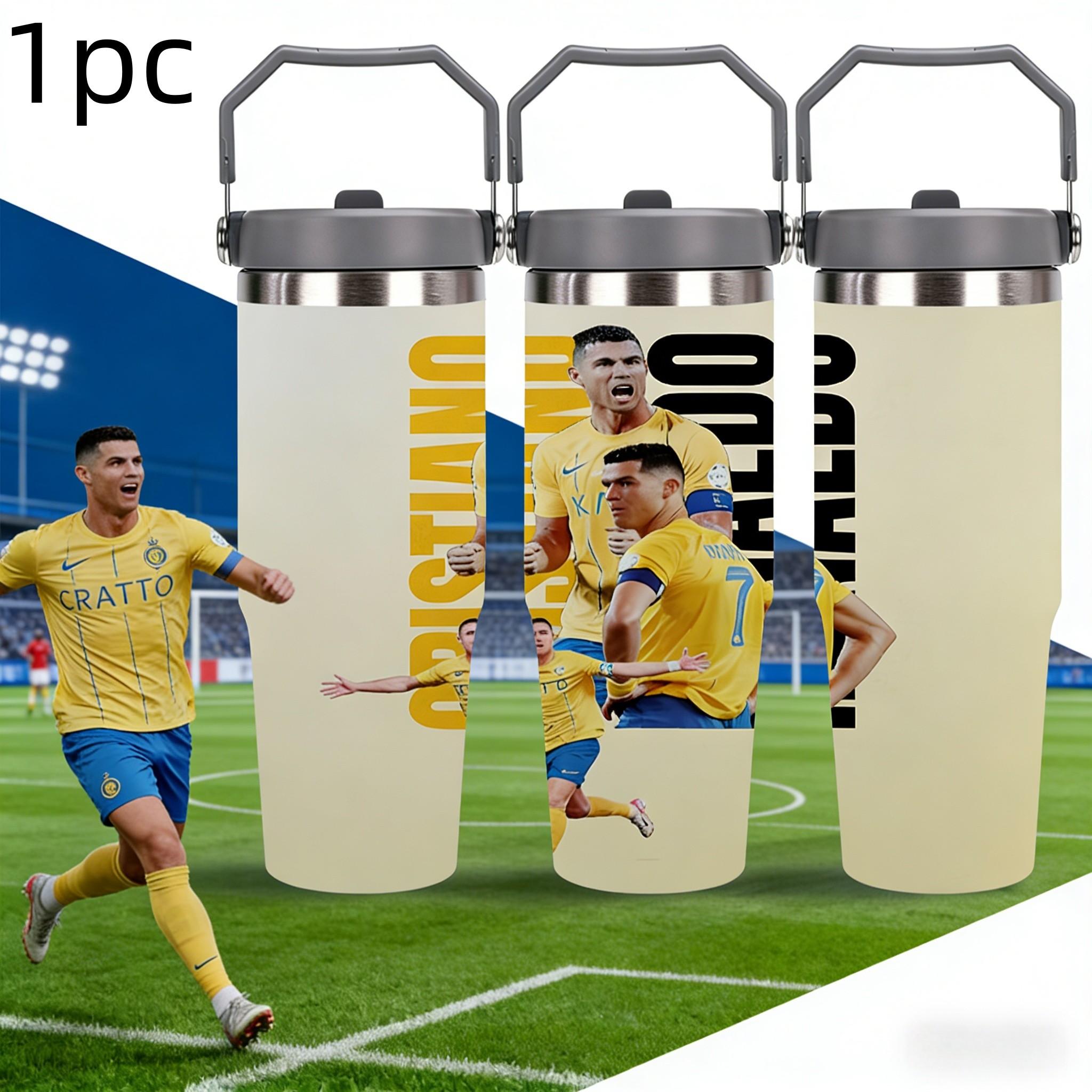 1pc 30oz stainless steel large-capacity car water bottle, Number 7 jersey Pattern，for Cristiano Ronaldo fans.for football enthusiasts. various patterns to choose from, fan gift, Outdoor camping Coffee Cups & Mugs
