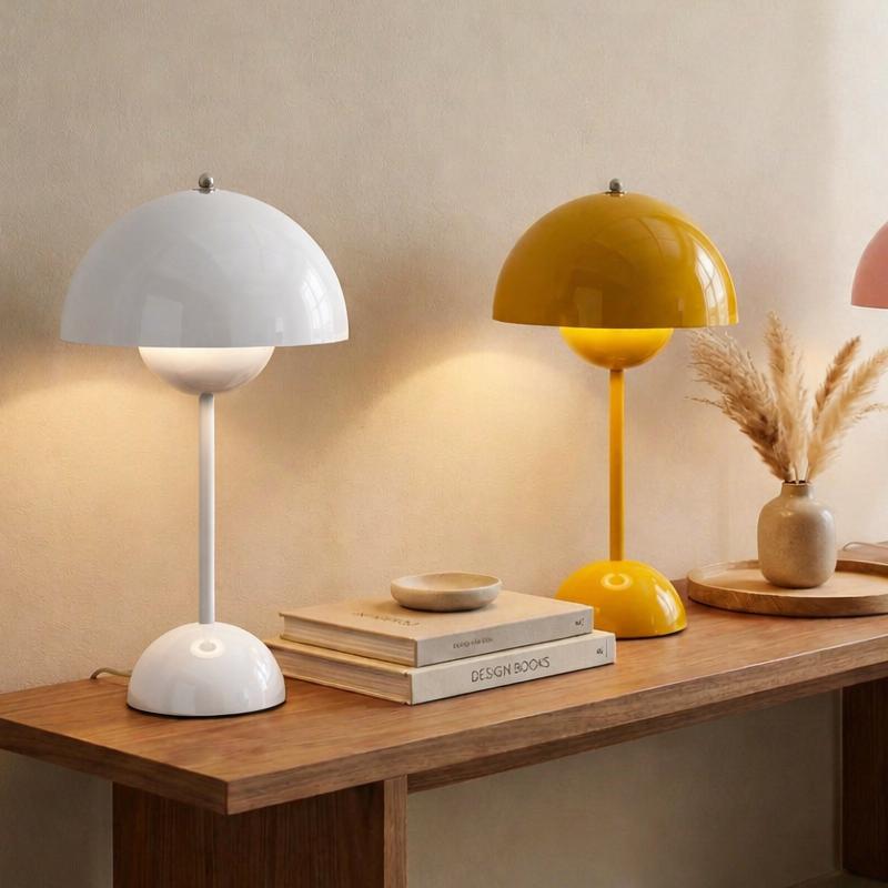 Modern Mushroom Table Lamp Rechargeable LED Desk Lights, USB recahargeable bedside lamp, ambient night lights, for bedroom, livingroom, office