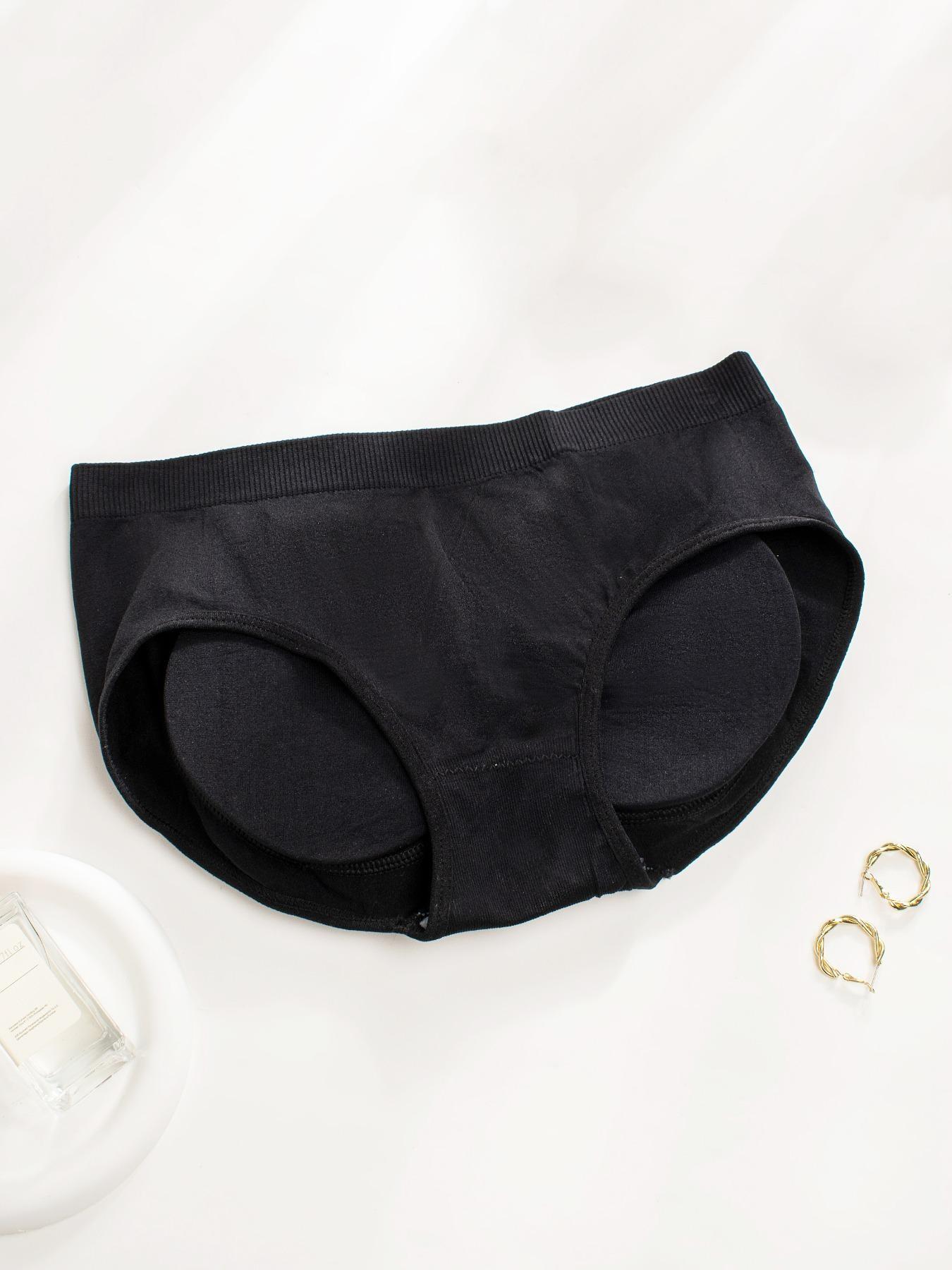 Women's Solid Color Butt-Lifting Briefs with Pads, Shaping Triangle Design for Daily Casual Wear, Enhances Curves Comfortably, Shaping Panties
