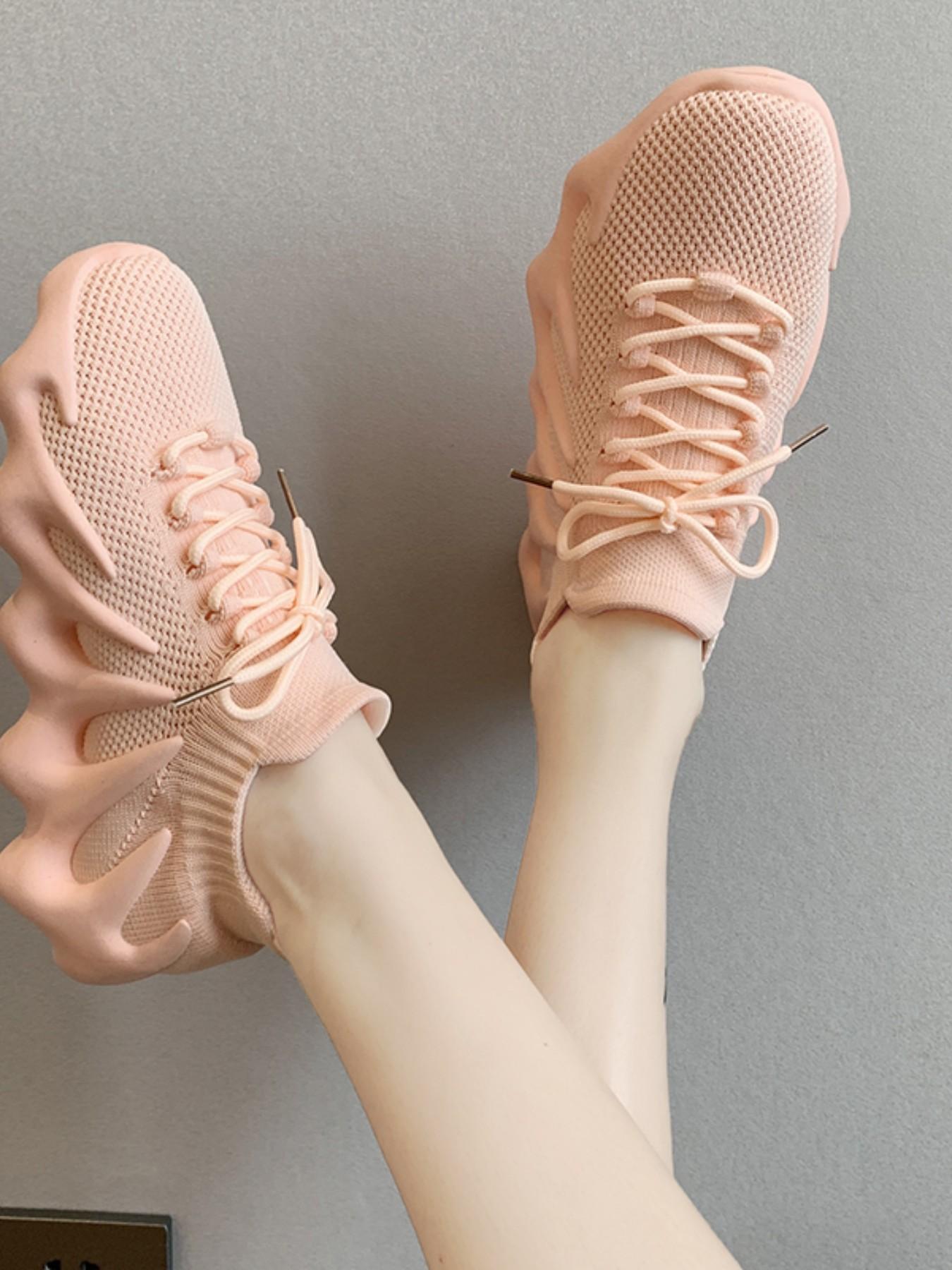 Couple Shock Absorbing Coconut Shoes for Women, Spring & Fall Fitness Breathable Jump Rope Running Sports Shoes, PU Leather Rubber Sole