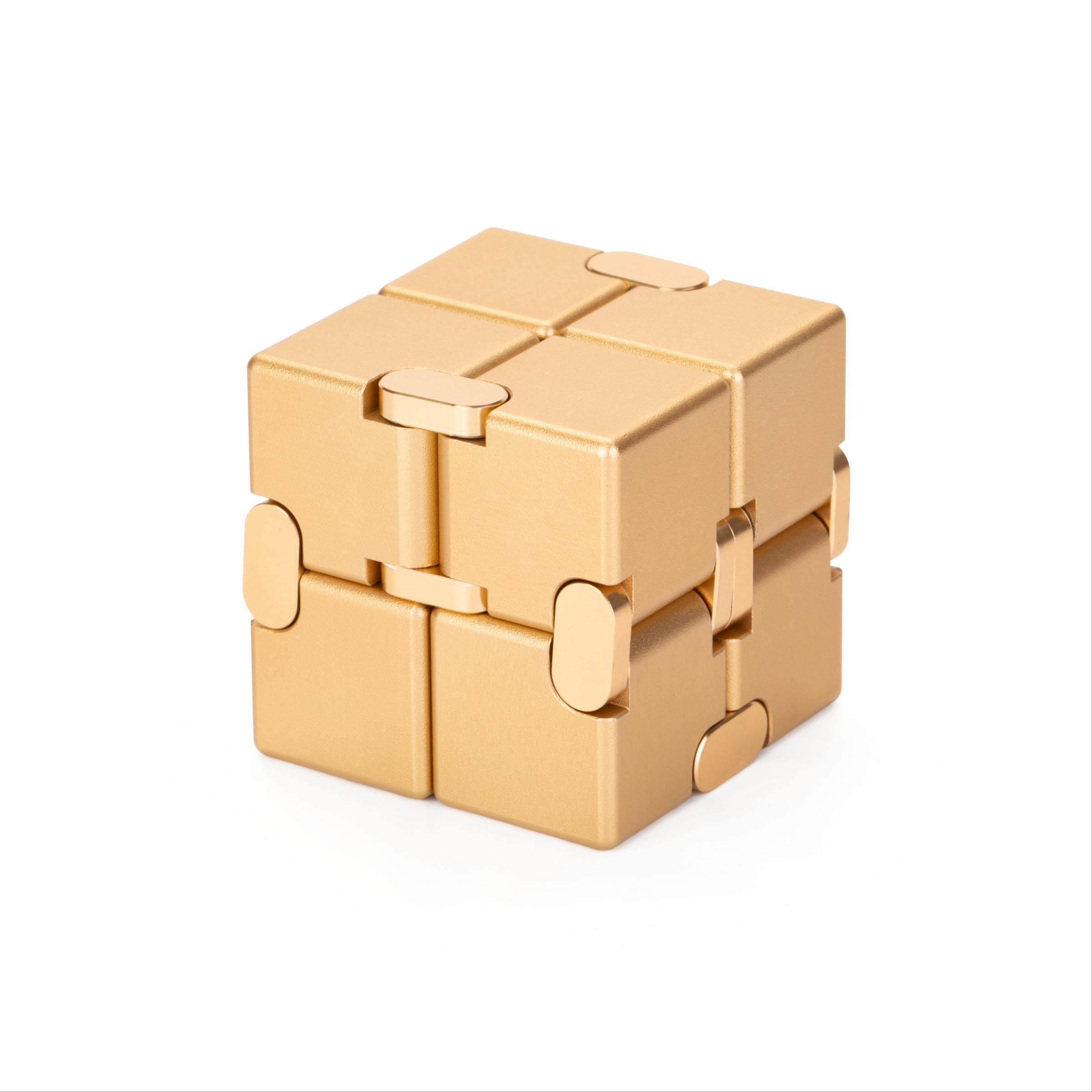 Aluminum Alloy Stress Relief Cube, Anti-Scratch Smooth Rotation, Unisex Finger Pressure Relief Toy, Office Desk Decor, Ideal Gift
