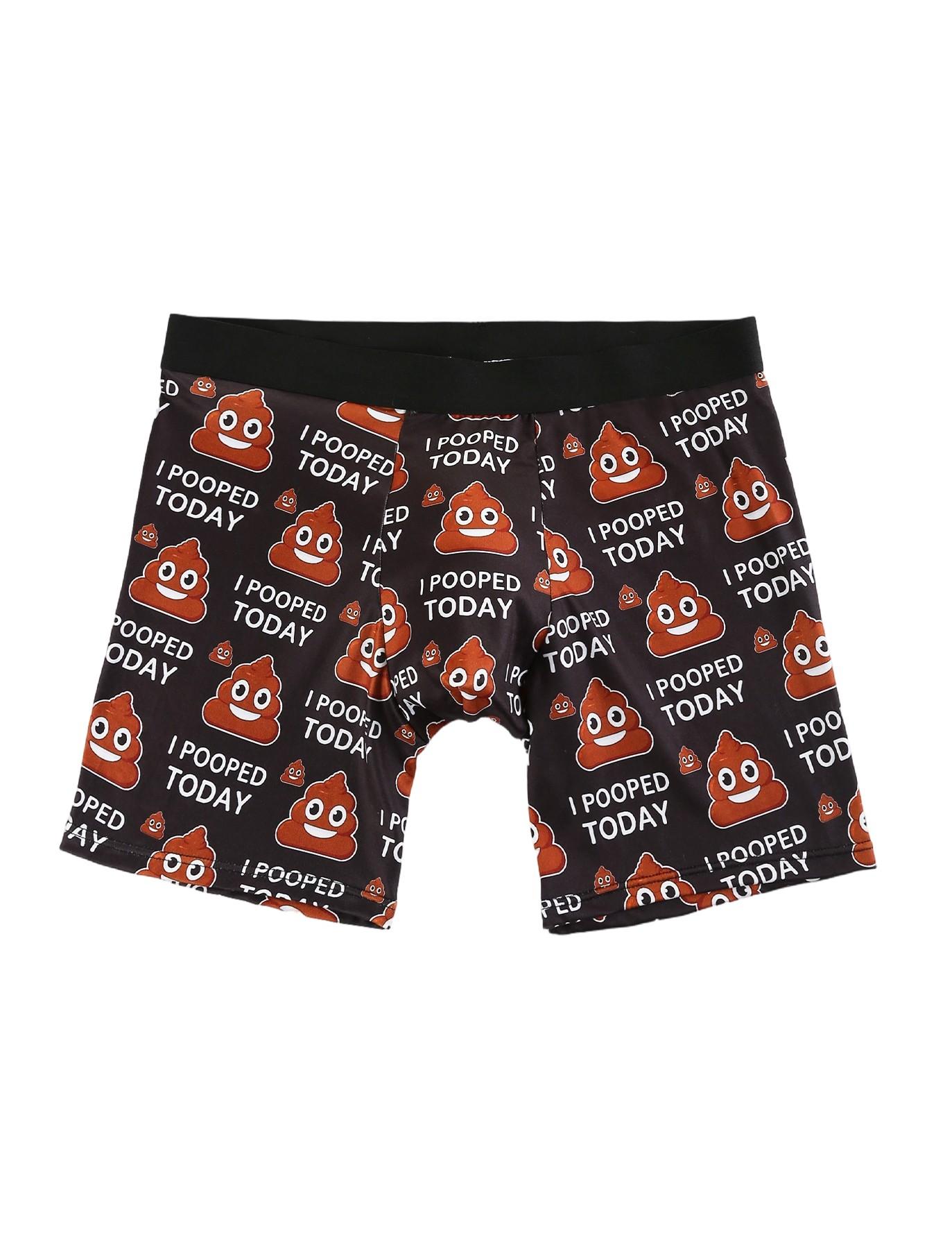 Men's Funny 'i Pooped Today' Print Briefs, Creative Fun Pattern Underwear, Comfortable Elastic Waist Boxer Shorts, Humorous Prank Gift