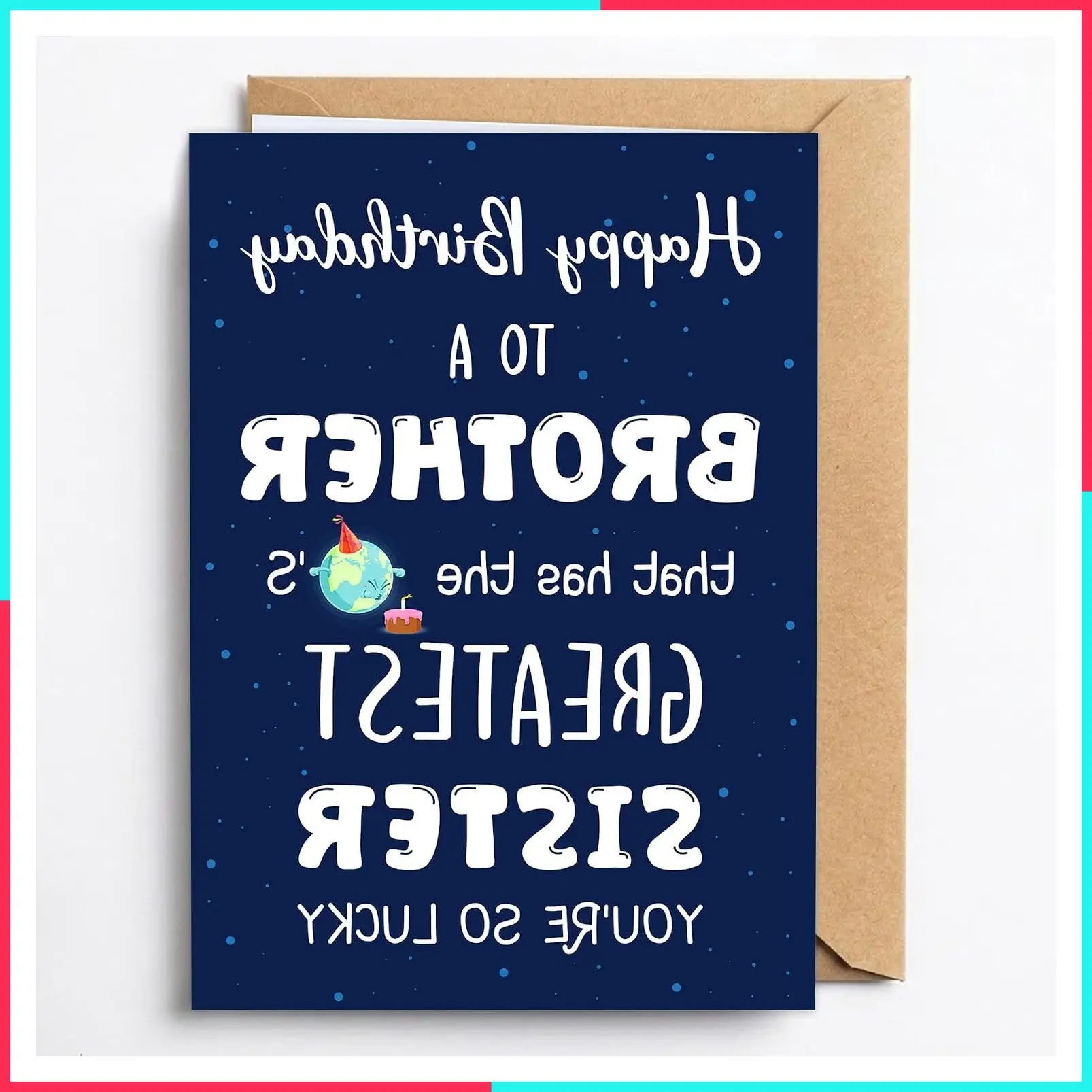 Birthday Card for Brother from Sister, Humorous Design for Men