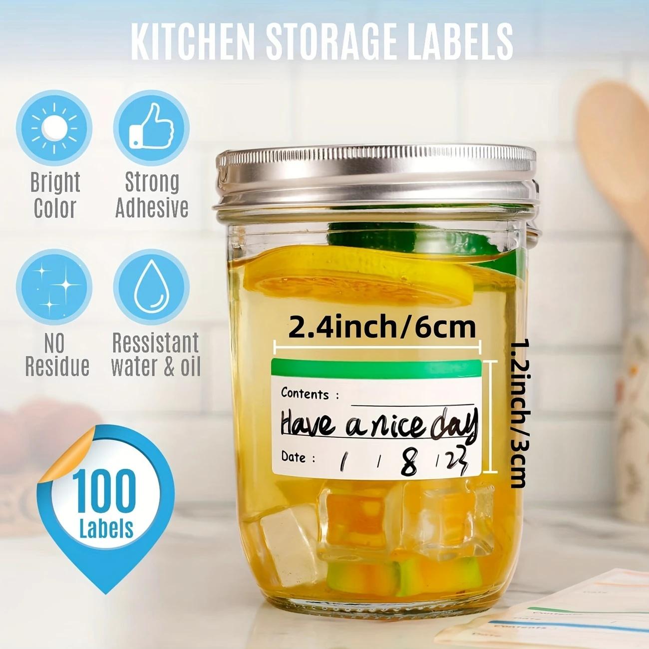 10 waterproof and detachable frozen food labels, easy to tear off date and content markings, durable and portable food storage labels, suitable for homes and restaurants, colorful refrigerator labels, food storage label stickers, stickers for food contain