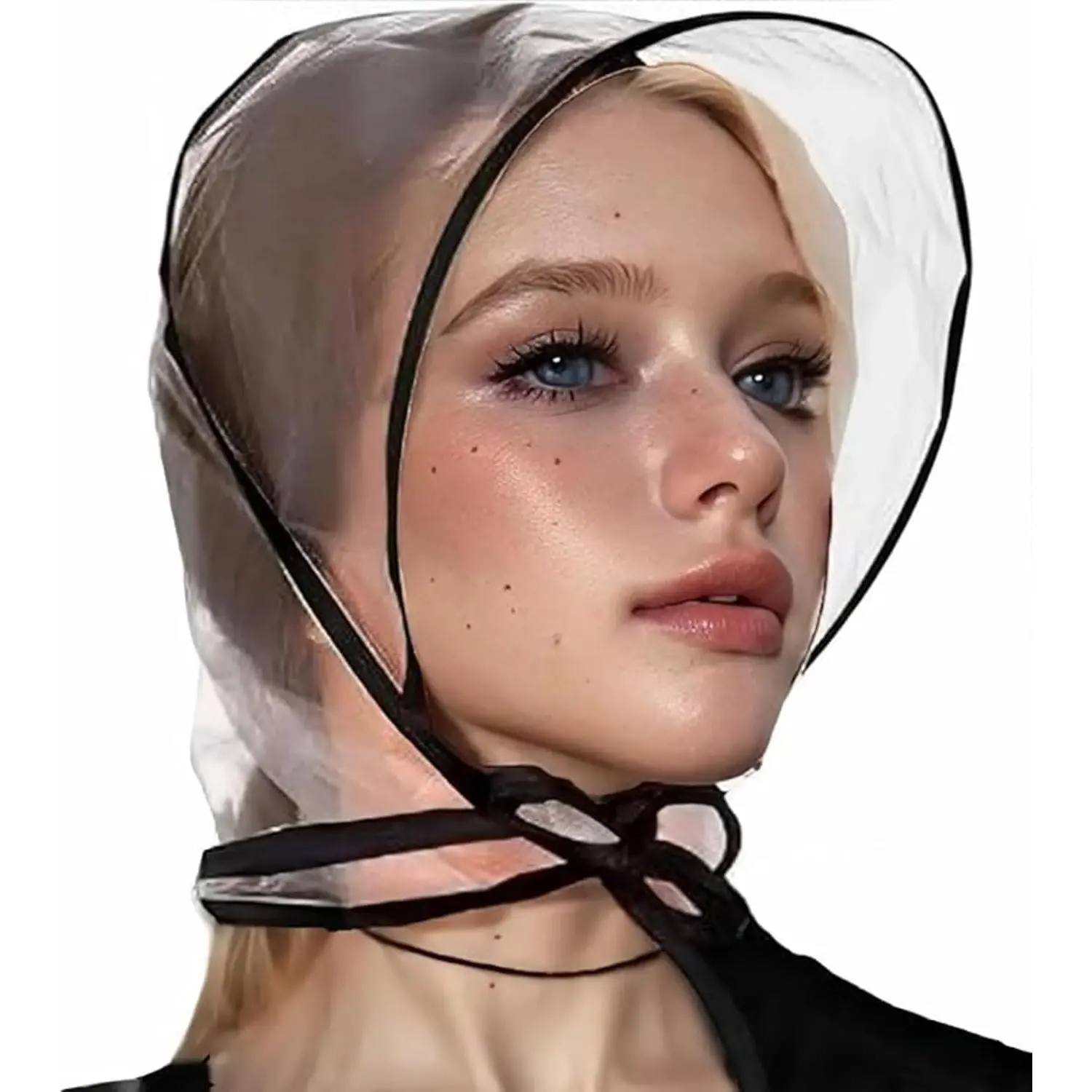 2 count Women's Rain Bonnet with Visor Clear  Rain Bonnet Plastic Rain Hat for Women (Extra Thick)