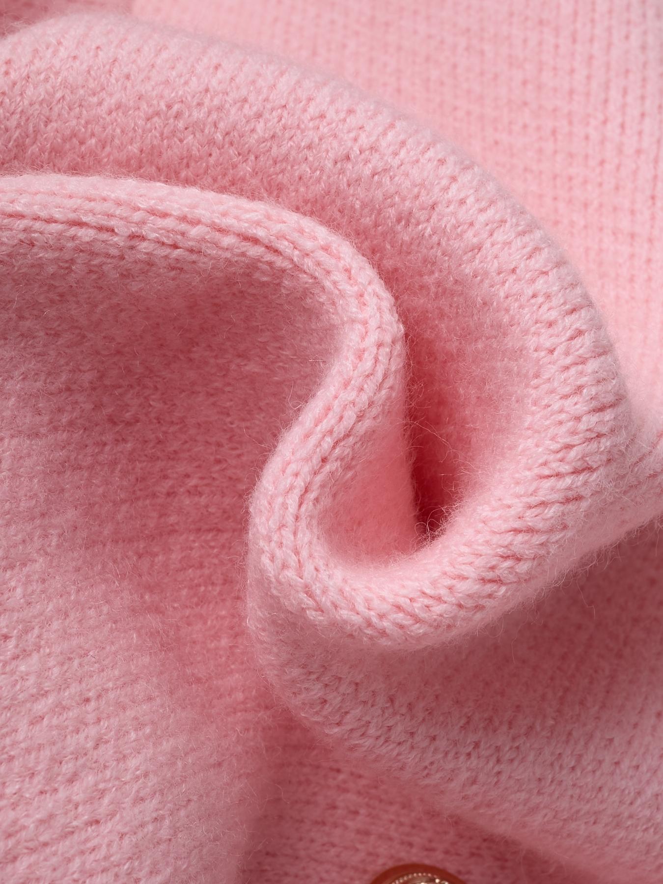 Elegant Women's Knit Cardigan, Short Sweater Coat, Lapel Collar, Ribbed Cuffs & Hem, Buttoned Design, Perfect for Fall & Winter