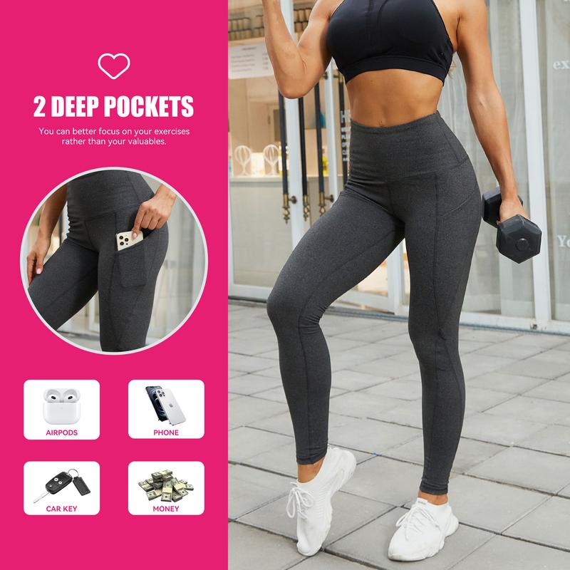 SHOWITTY Women's High Waisted Tummy Control 1 Pack Leggings with Pockets – Non See-through  Yoga Pants for Workout