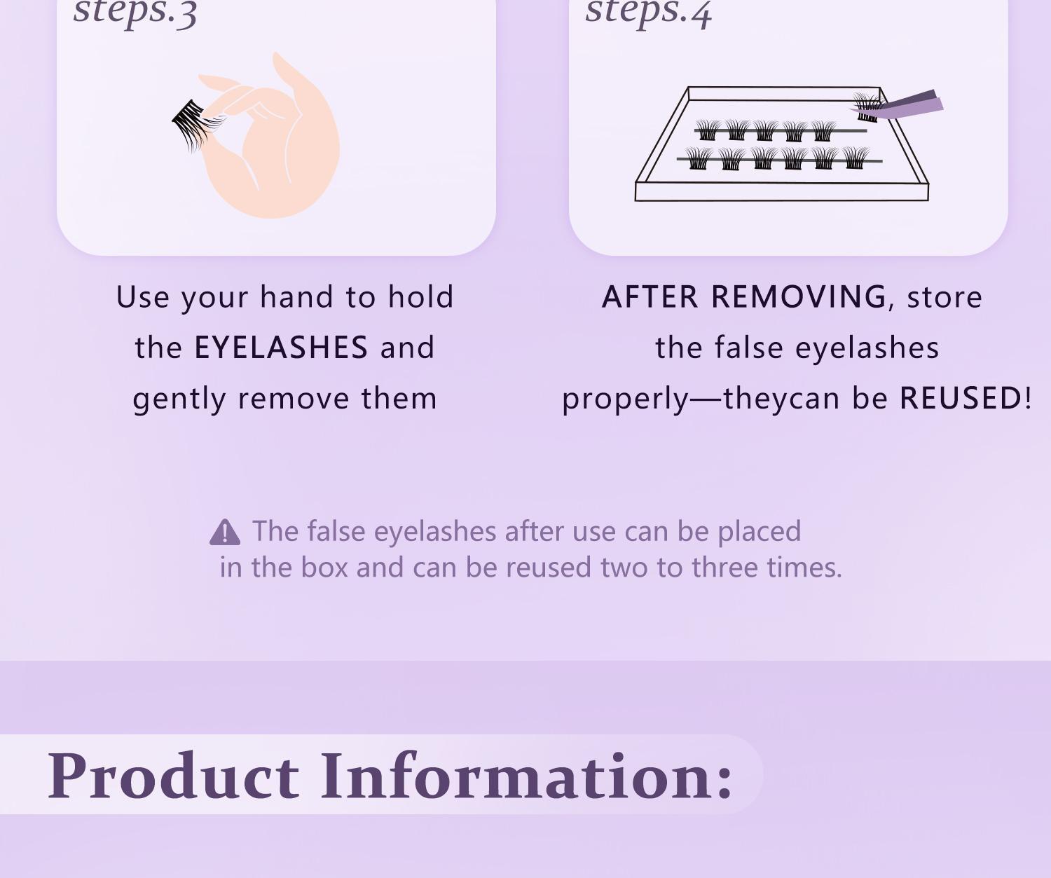 Honeytiny Cluster False Eyelashes, 4 Styles, No Glue Easy Removal, Sizes 10mm-16mm, Lightweight, Secure Fit, Self-Adhesive, Perfect Makeup