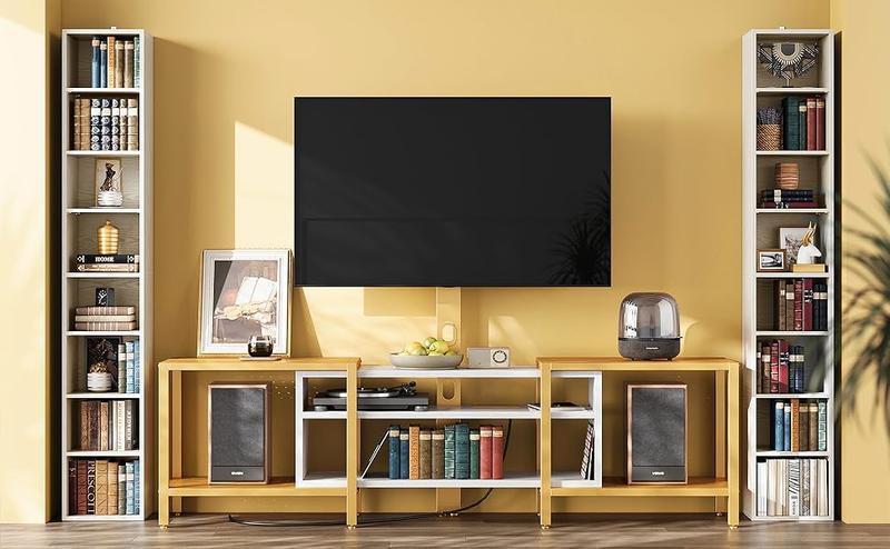 IRONCK Tall Narrow Bookshelf 8 Tiers, Compact Corner Bookcase, Easy to Match for Living Room, Office, Study, Bedroom