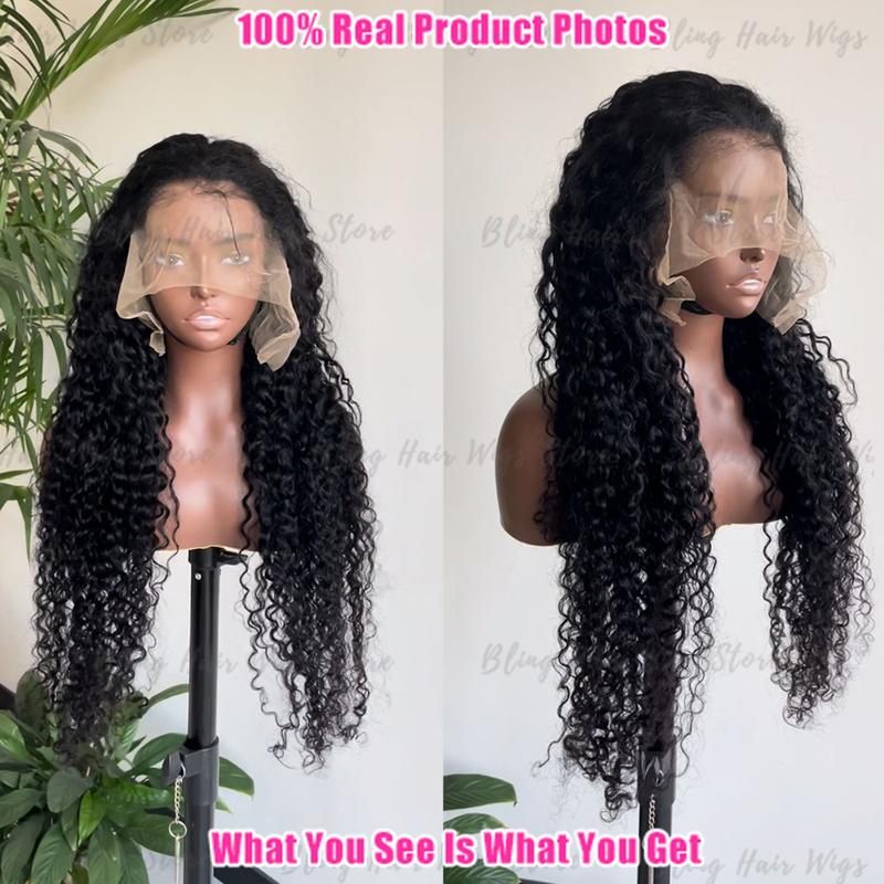 Bling Hair Deep Wave HD Lace front 13x6 13x4 Kinky Curly Human Hair Wigs Transparent Lace Frontal Wig PrePlucked 180 Density Wigs For Women with Baby Hair TikTokShopHolidayHaul