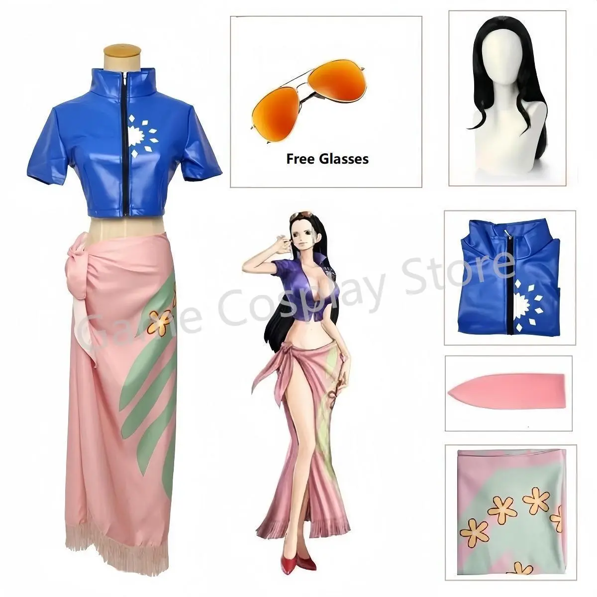 Anime Cosplay Costume Dress Outfits Nico Robin Cosplay Costume Glasses Party Wig Suit Costumes For Girl Halloween Carnival Suit