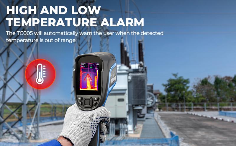 TOPDON TC005 256 x 192 IR High Resolution Dual-Camera Thermal Imaging Camera with 12-Hour Battery Life and 2MP Visual Light Camera, -4°F~1022°F Handheld Infrared Thermal Imager with PC 2D/3D Analysis