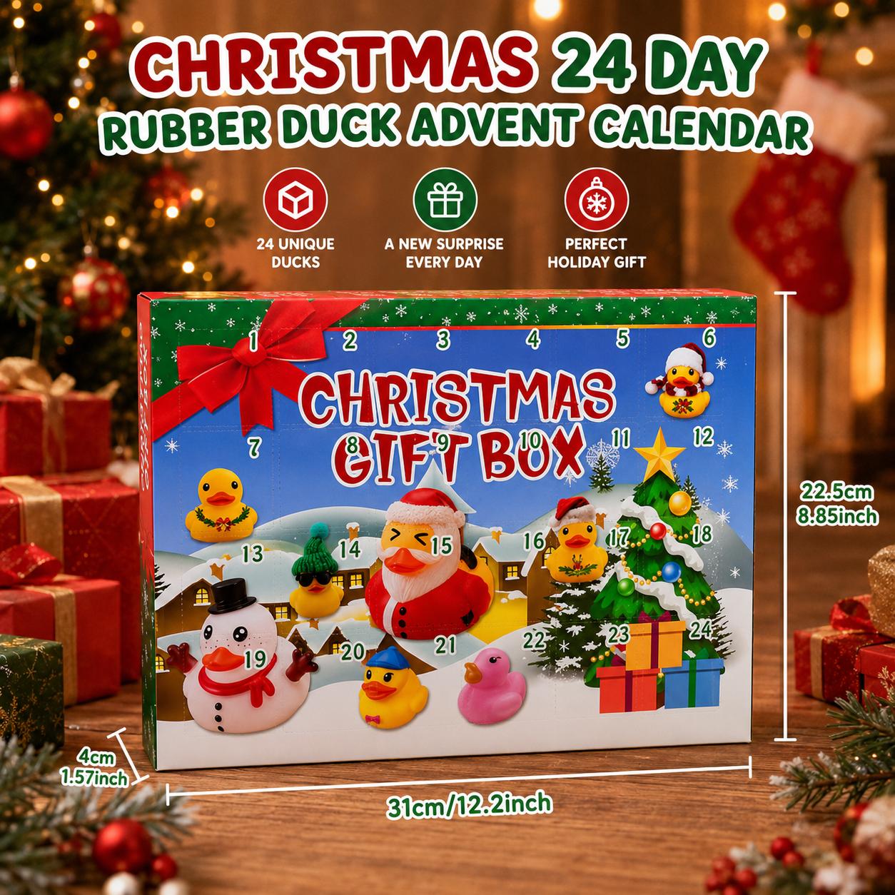 24-Day Christmas Rubber Duck Advent Calendar Box - TikTok Shop
