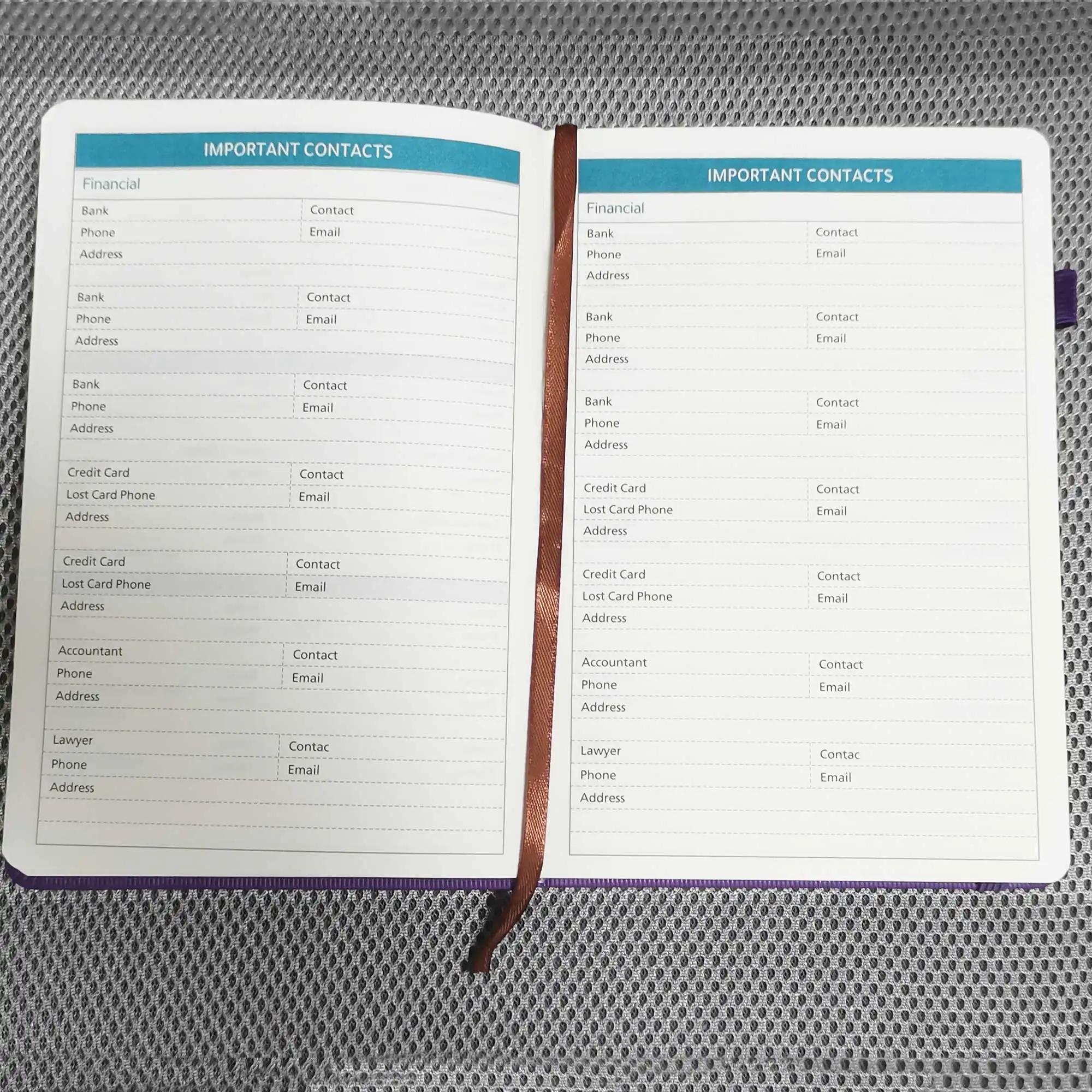 A5 PU Leather Cover Notebook, Weekly & Monthly Planner Diary, School Agenda Organizer, Learning Office Supplies, Multilingual Inner Pages