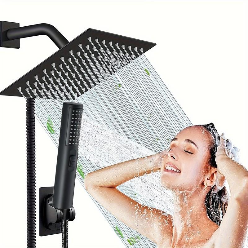 High-Pressure Shower Faucet Set, Includes Long Flexible Hose & Diverter Valve, Upgrade Your Bathroom Experience, Complete Bath Ensemble