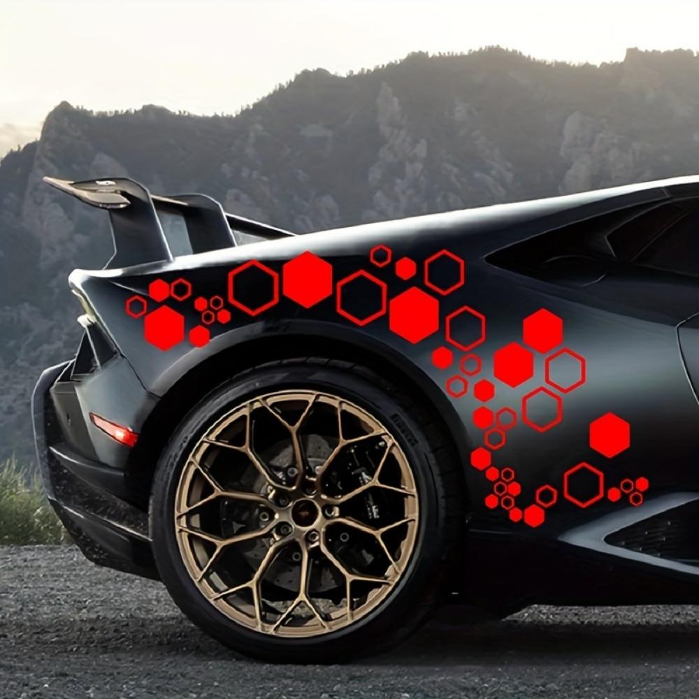 1PCS Universal Car Body Decal Sticker, Honeycomb Pattern Waistline Wrap, Easy DIY Auto Decoration, Durable Vinyl Material, Car Decals