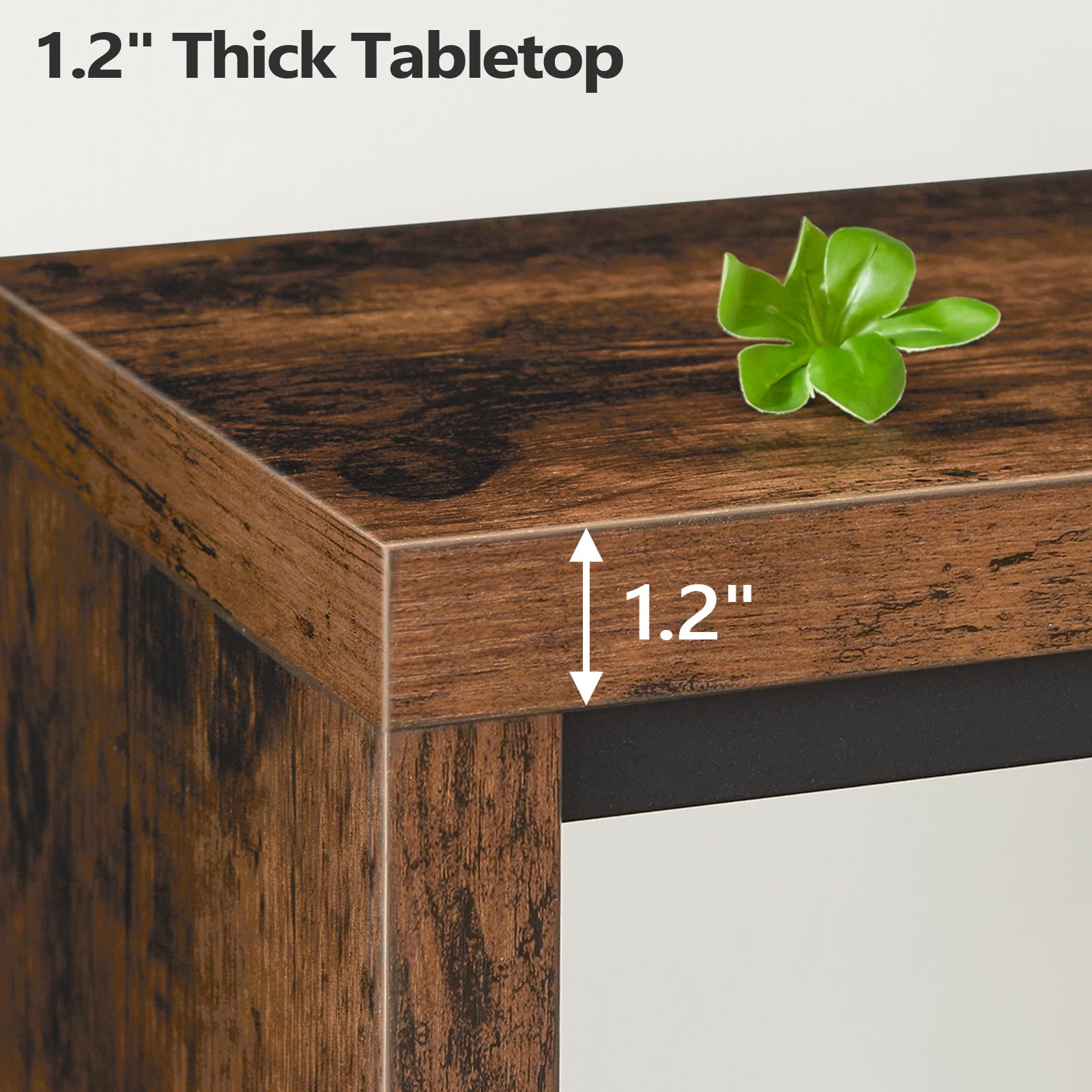 MAHANCRIS 62.2" Industrial Console Table for Entryway, Long Sofa Table Behind Couch with Angled Metal Frame,  for Living Room Bedroom, Hallway Entrance Foyer, Rustic Brown