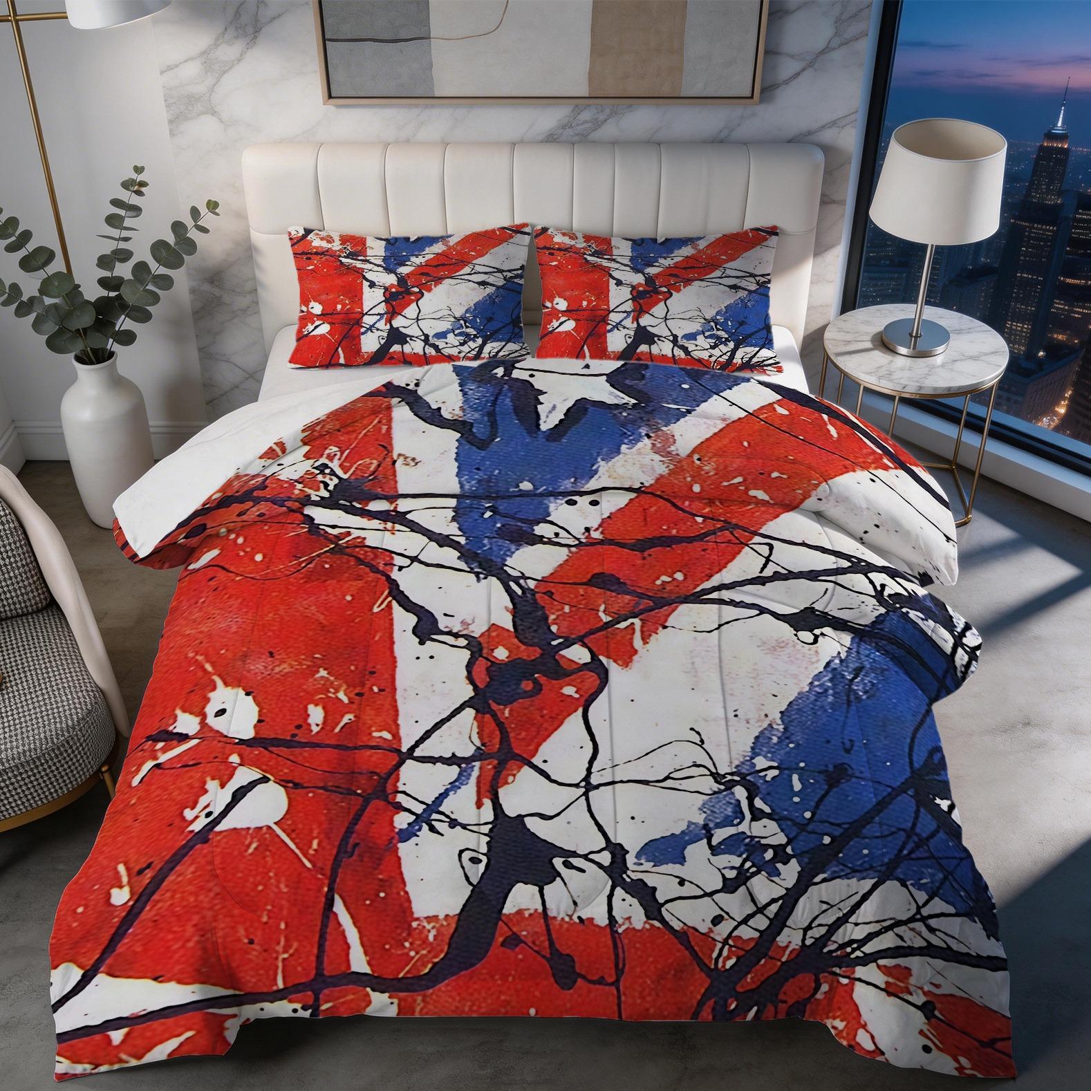2/3 Piece The Stone Roses Comforter Set, 1 Comforter + 1/2 Pillowcases, Britpop Indie Rock Band Bedding, Retro Music Themed Bedroom Decor for Music Lovers, Ideal Fan Gift