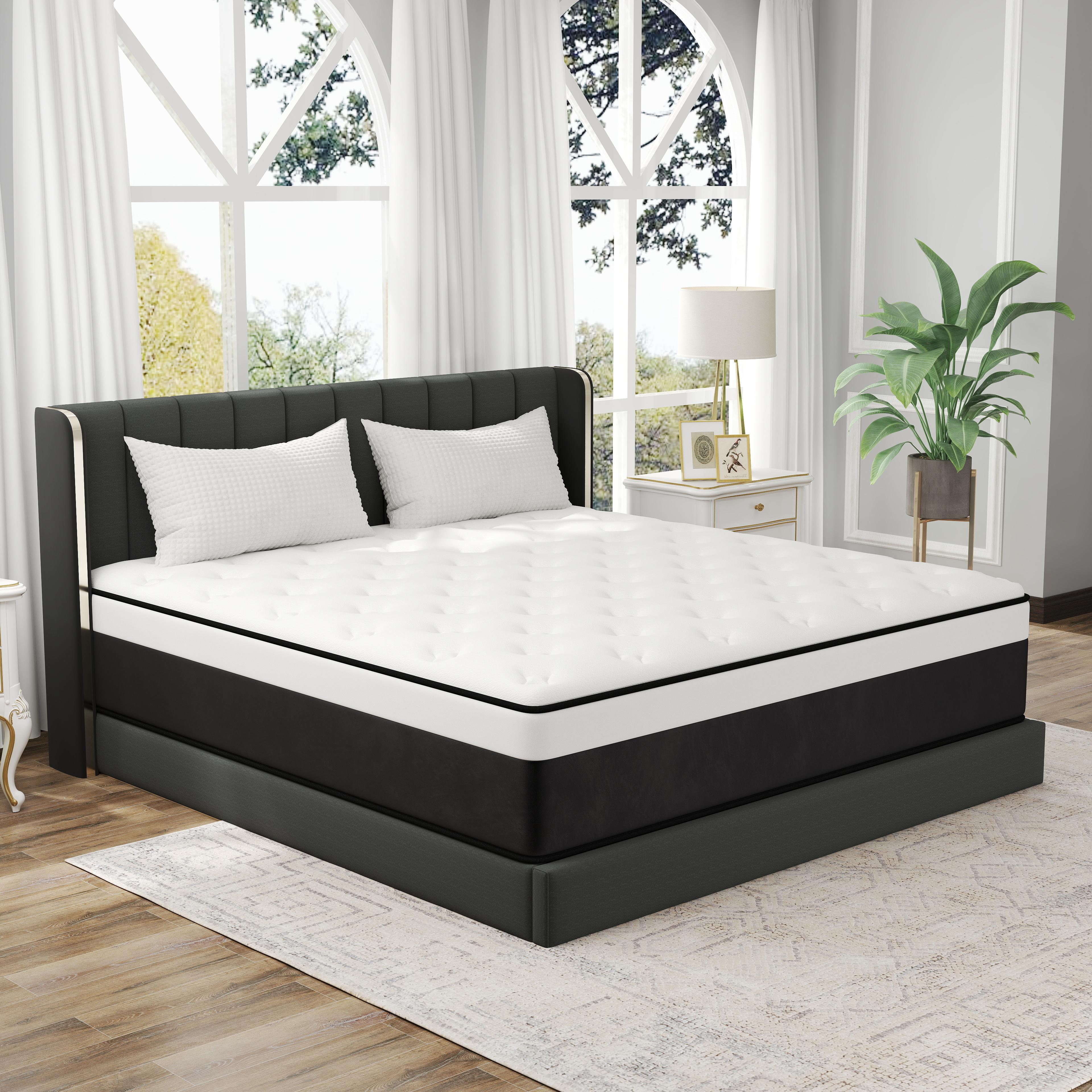 BOMASS 10" 12" 14" Mattress Twin Full Queen King Size-Memory Foam Hybrid Pocket Spring Medium Firm Mattresses Bed in A Box BOMASS 10" 12" 14" Mattress Twin Full Queen King Size-Memory Foam Hybrid Pocket Spring Medium Firm Mattresses Bed in A Box