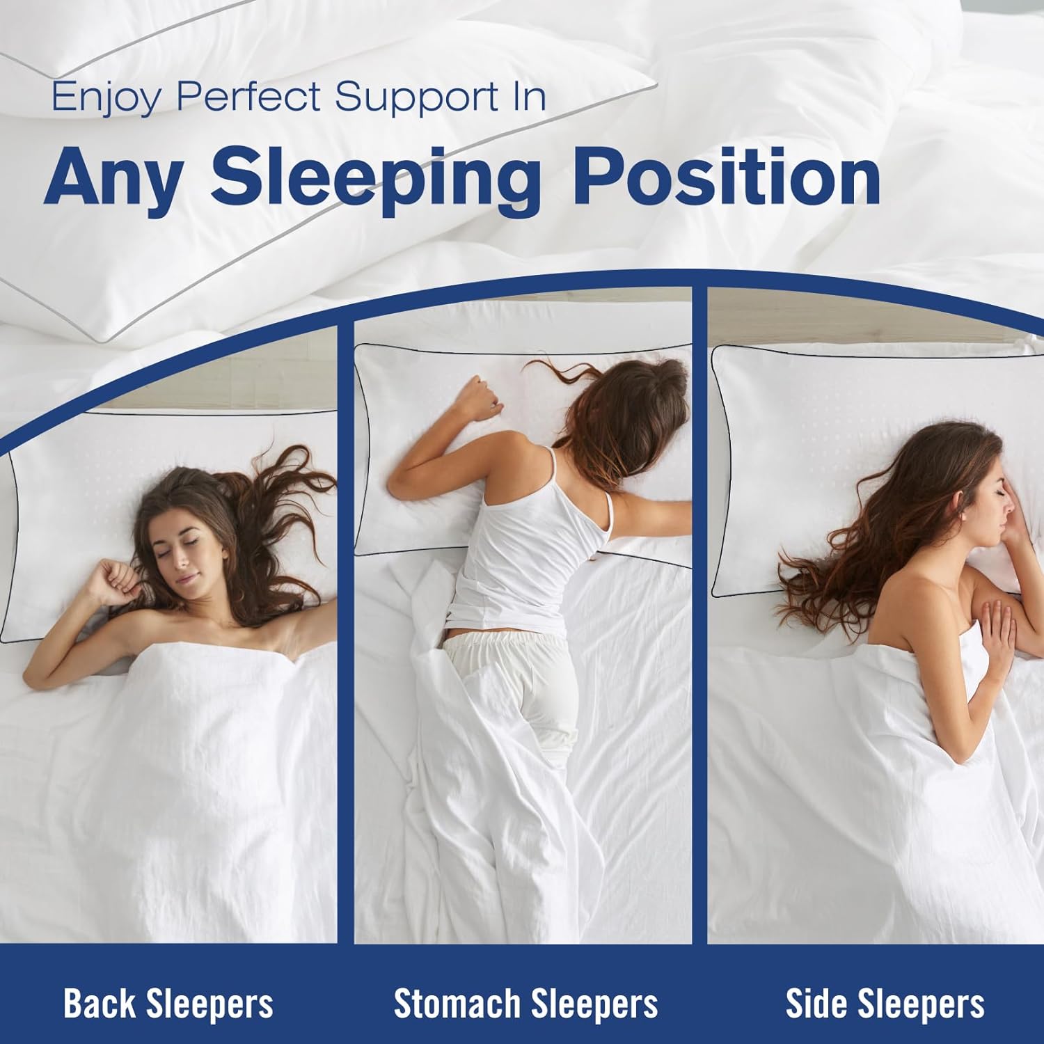 Premium Hotel Collection Bed Pillows 2-Pack - Advanced Support & Plush Comfort for All Sleep Positions Supportive Memory Foam pillow