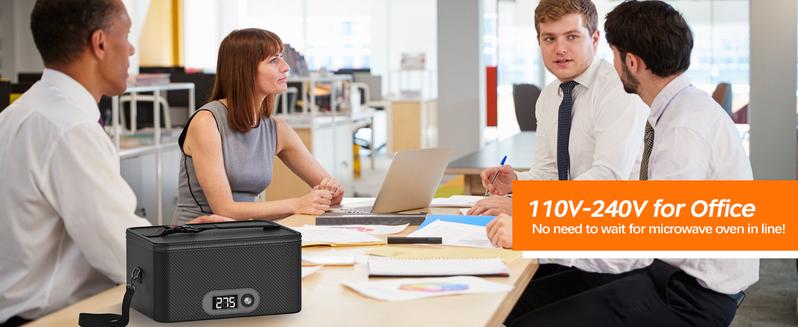 Portable Oven, 12V 24V 110V-240V Car Food Warmer Portable Personal  Electric Heated Lunch Box for Meals Reheating & Raw Food Cooking for Road Trip/Camping/Picnic/Family Gathering(Black) home portable electronic food heater adult portable food heater