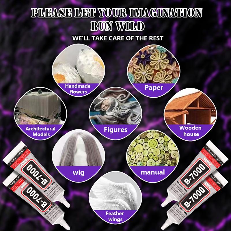 110ml/3.7 Fl Oz Multi-Purpose B6000 Adhesive, Clear Crafting Glue with Precision Dotting Pens, Wax Pencil & Tweezer Kit for Jewelry, DIY Projects & Art Creation