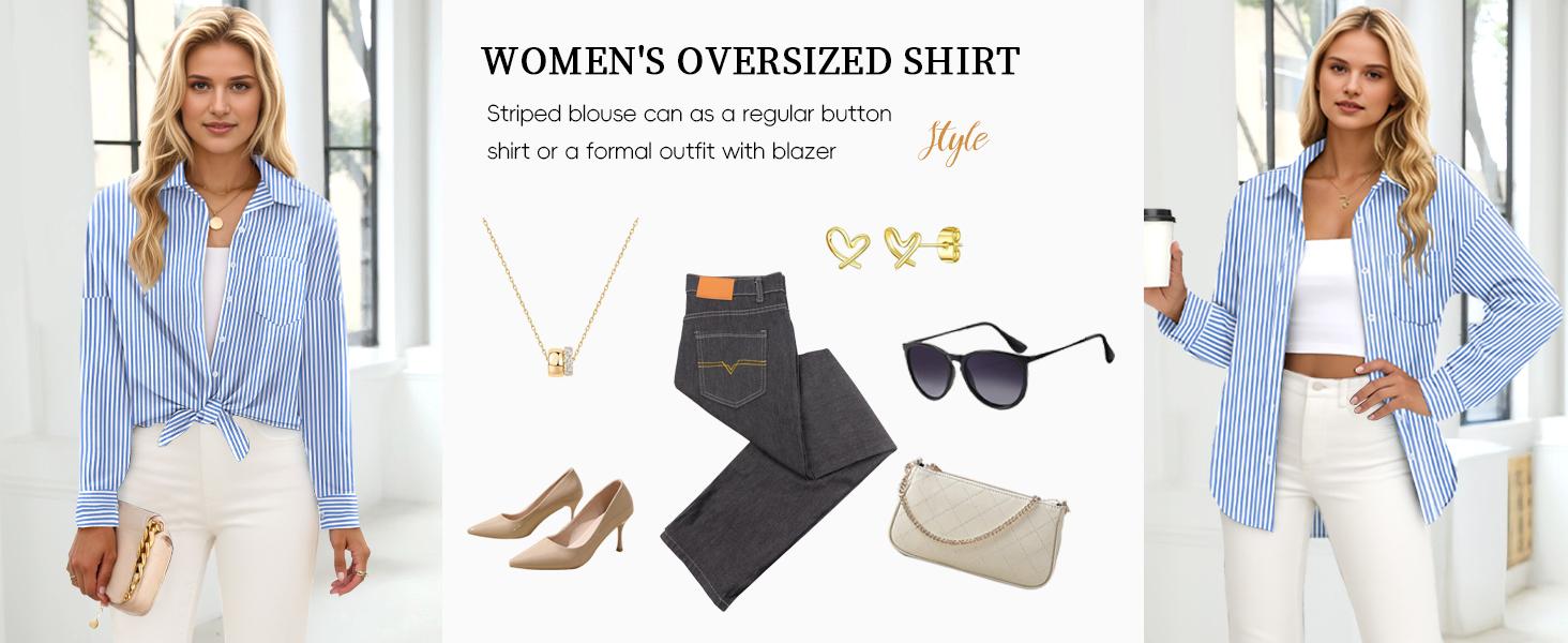 ETCYY NEW Women’s Pink Striped Plaid Flannel Shirt – Fitted Buffalo Check Button-Down Cardigan Blouse, Cute Fall Outfit & Rave Going Outfits, Long Sleeve Womenswear Top for Office, Business & Casual Wear