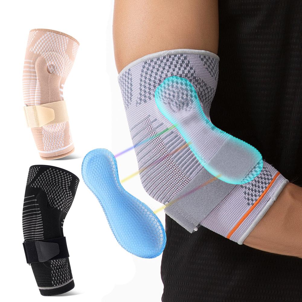 Elbow Brace Support, Breathable Elbow Compression Sleeve with Gel Pad for Golfer's, Tennis Elbow & Tendonitis Treatment & Pain Relief, Sports Arm Sleeves