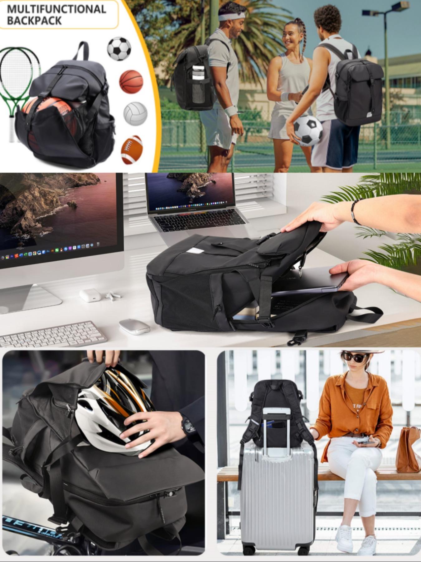 Baseball Bat & Ball Backpack, Durable Waterproof Backpack, Multi-functional Backpack for Outdoor Sports, Storage Backpack for Helmet, Basketball, Football, Volleyball