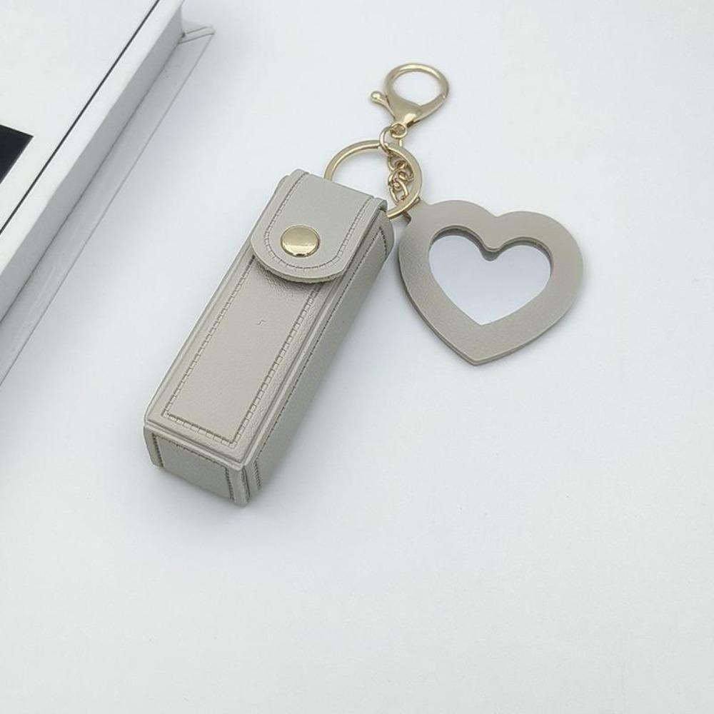 Mini Makeup Bag with Small Mirror, Portable Lipstick Case, Cute Keychain Pendant, Travel Cosmetic Pouch for Girls On-the-Go