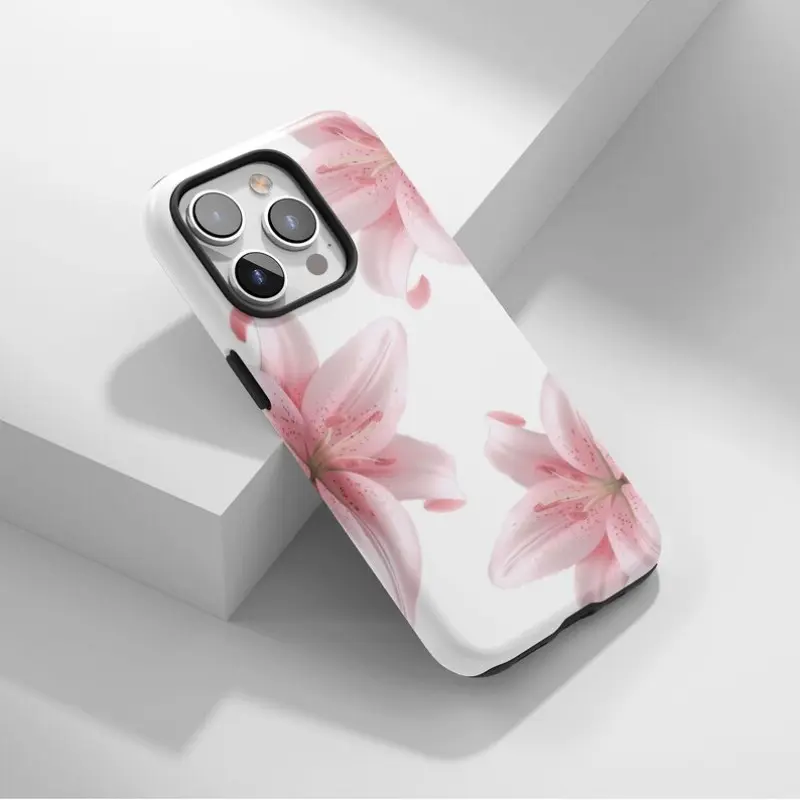 Lily Phone Case, Soft Floral Flower Cover, Romantic Feminine Botanical Aesthetic, iPhone 17 16 15 14 13 12 11 Pro Max