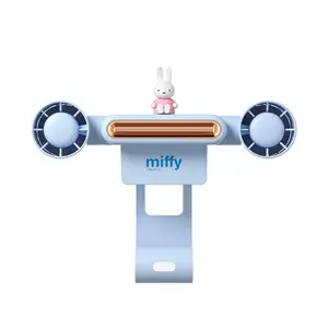 Cartoon Anime Miffy Rabbit Desktop Mini Fan Computer Screen Light Hanging Screen Soft Sound Usb Powerful Hanging Bed Cute Fan