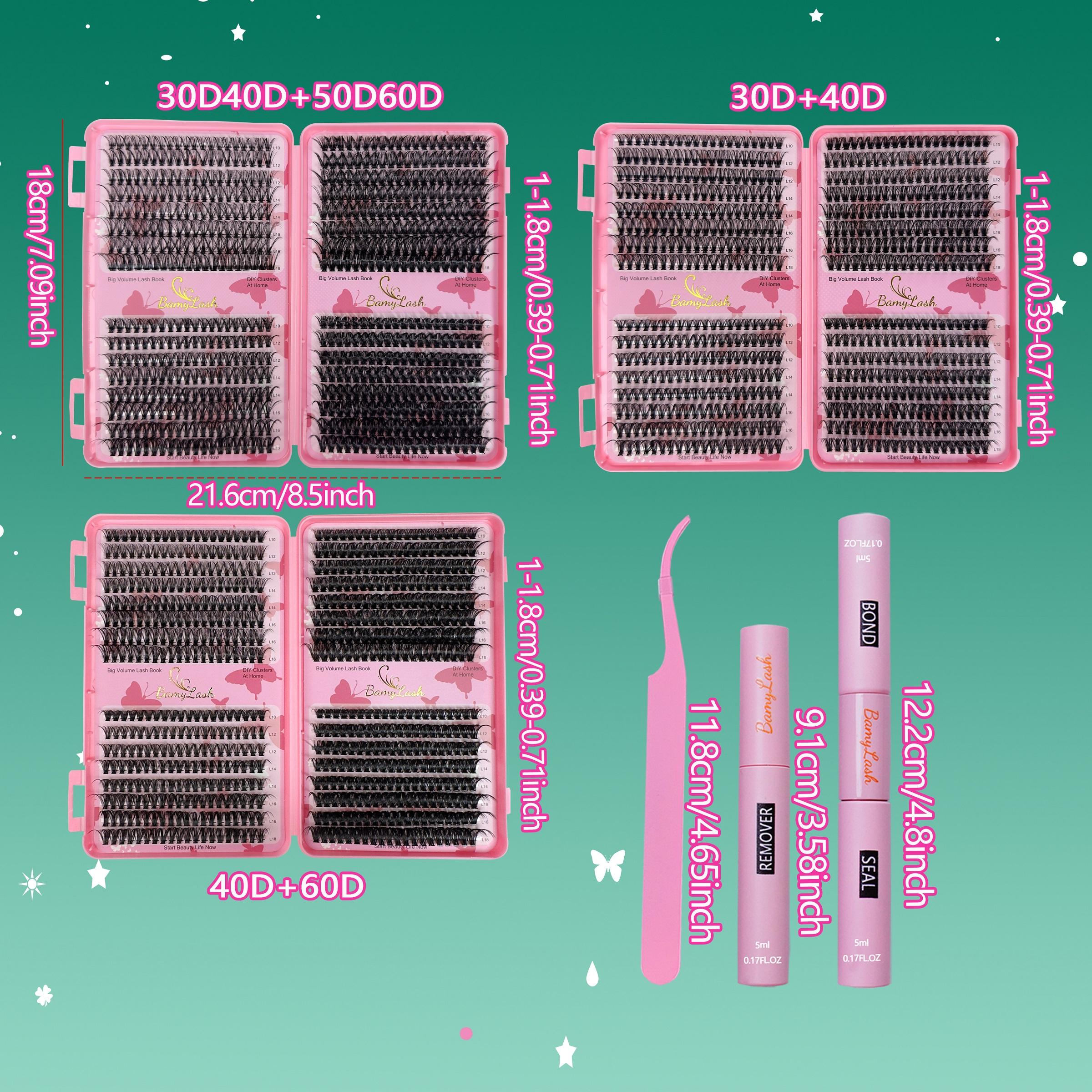 1920-Piece Lash Clusters Kit, 10–18 mm D Curl, 30D/40D/50D/60D, 4 Styles Natural Volume Individual Eyelashes Set with Lash Bond & Seal, Remover & Tweezers, Easy DIY at Home, Ideal for Daily Makeup & Beginners