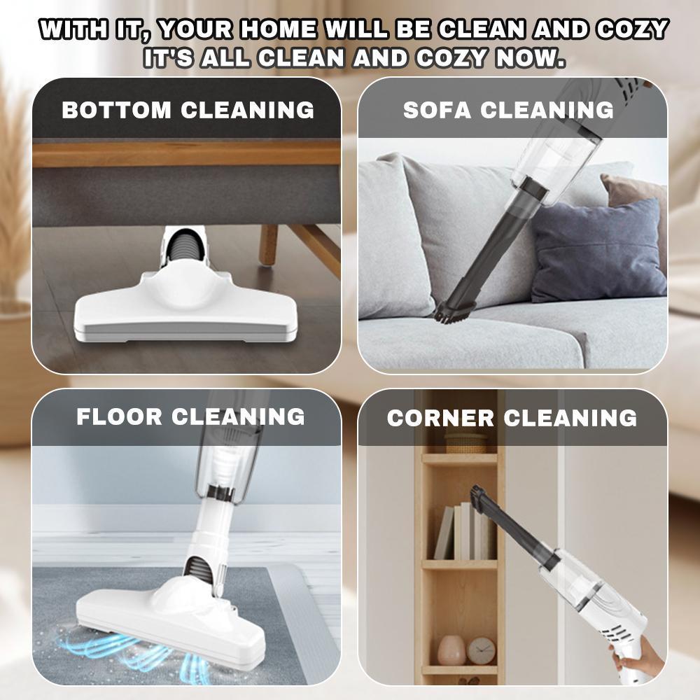 Portable Cordless Stick Vacuum Cleaner, 2-in-1 Handheld Design, 6000Pa Powerful Suction, USB Rechargeable for Home, Car, Hair Cleaning#Summervibes